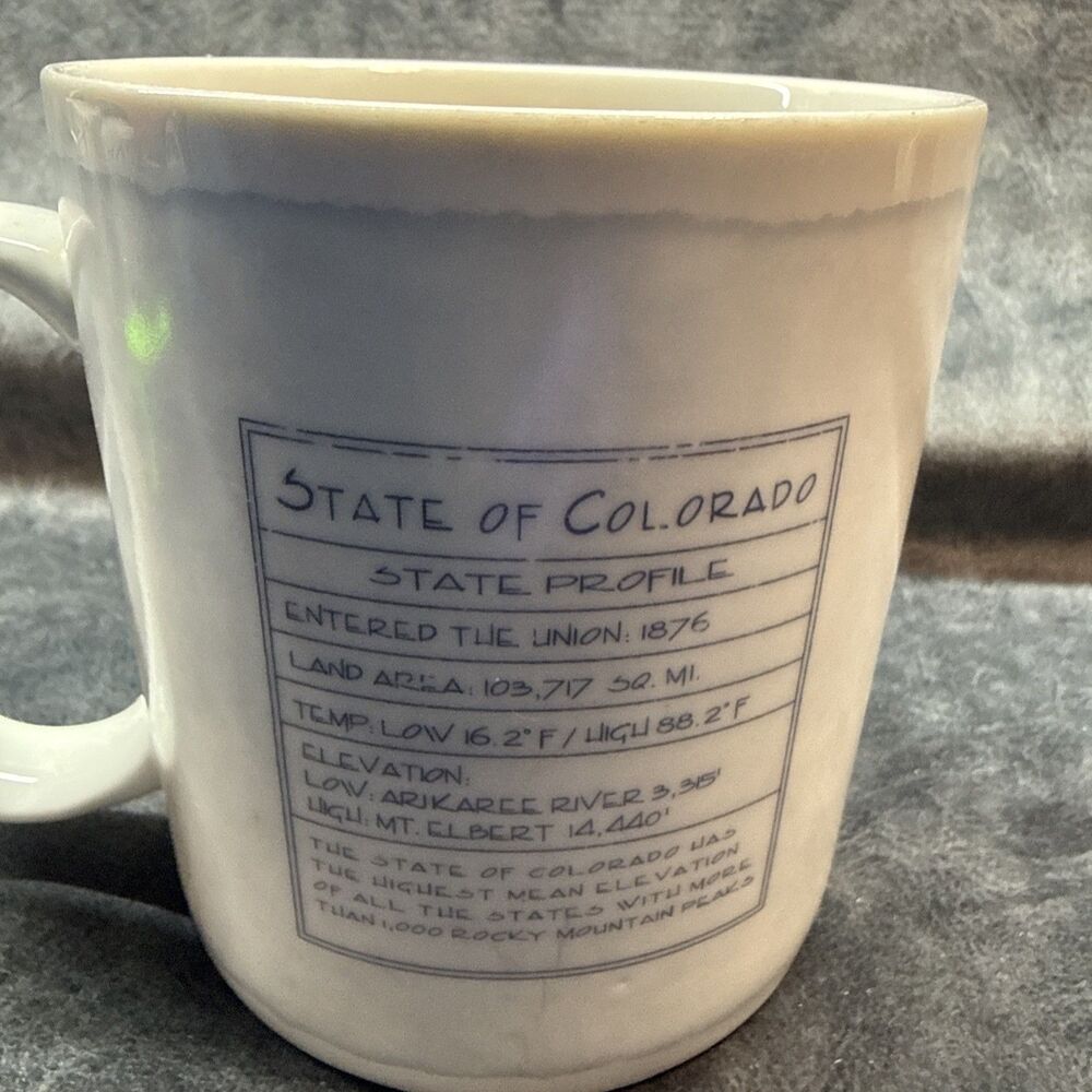 Starbucks 2007 Colorado Coffee Mug Centennial State Blue & White 18 oz - Picture 3 of 6